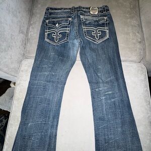 Rock Revival Slim Denim Jeans with White Stitching